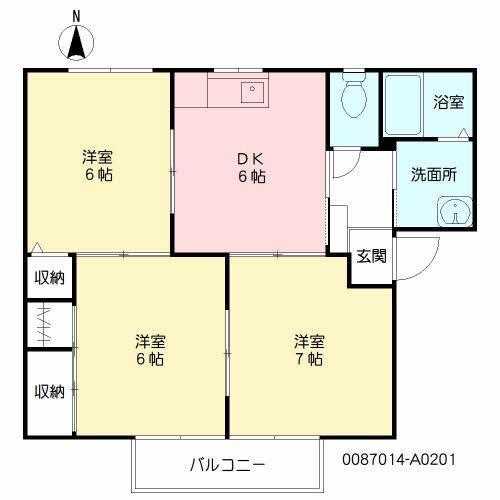 ファミールナカムラ(3DK/2階)の間取り写真
