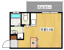 高良共同(ワンルーム/1階)の間取り写真