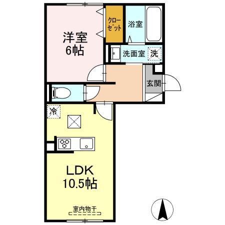 シャインテラス(1LDK/1階)の間取り写真