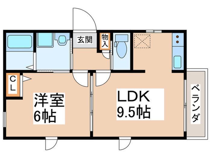 サンクレール(1LDK/3階)の間取り写真