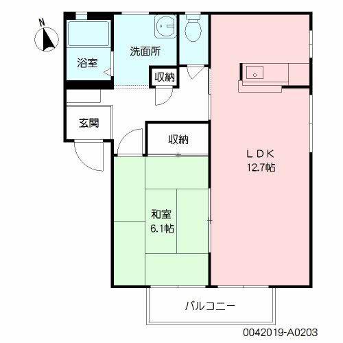 ウィステリア(1LDK/2階)の間取り写真