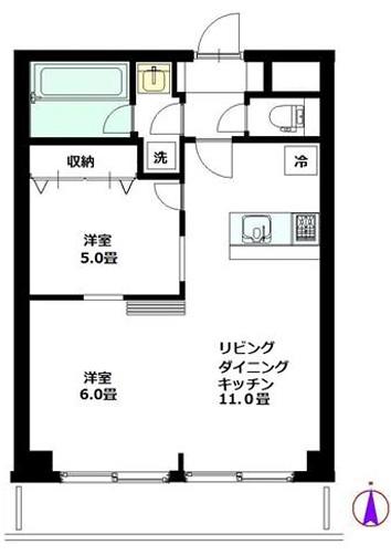 ハイホーム本陣(2LDK/7階)の間取り写真