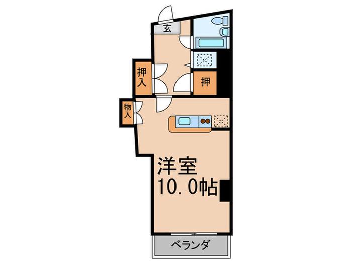 ロイヤル大山(ワンルーム/4階)の間取り写真