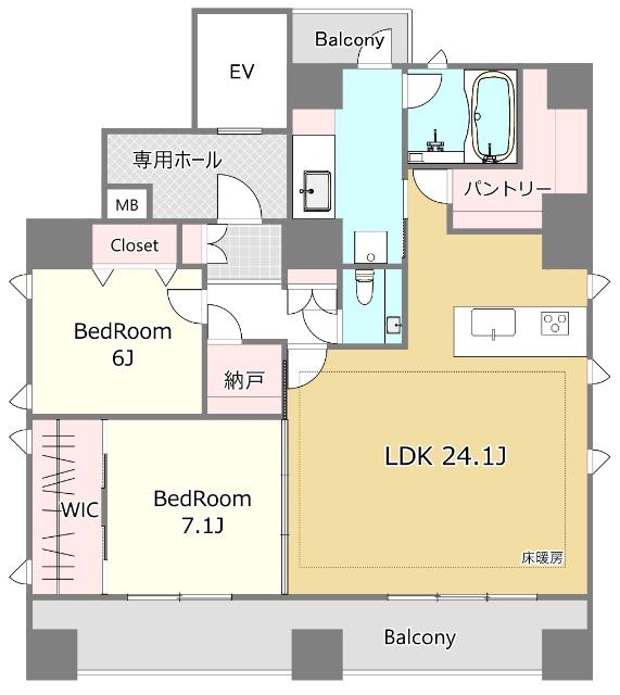 下北MK(2LDK/5階)の間取り写真