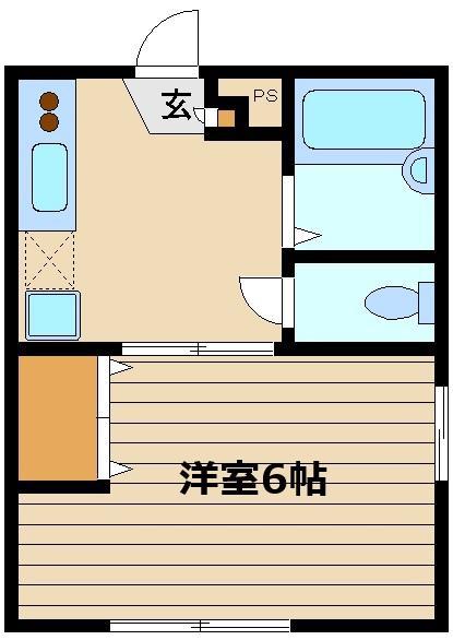 マンション美研(1K/1階)の間取り写真