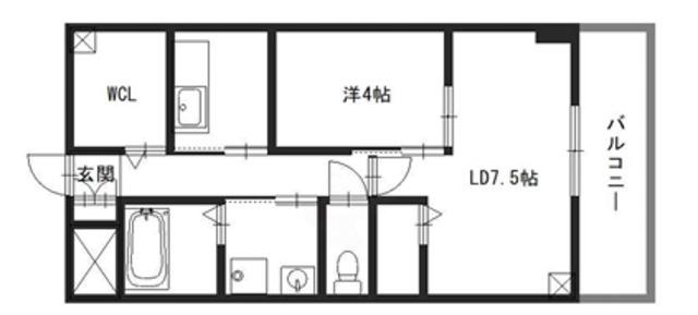 グレースコート(1LDK/1階)の間取り写真