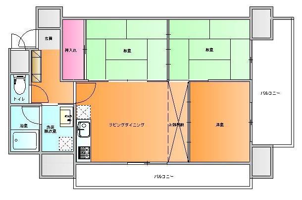 朝日プラザ本町(3LDK/11階)の間取り写真