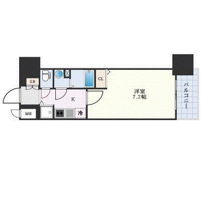 エスリード大阪城PREMIER(1K/4階)の間取り写真
