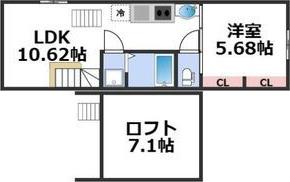 MISAWA Z館(1LDK/2階)の間取り写真