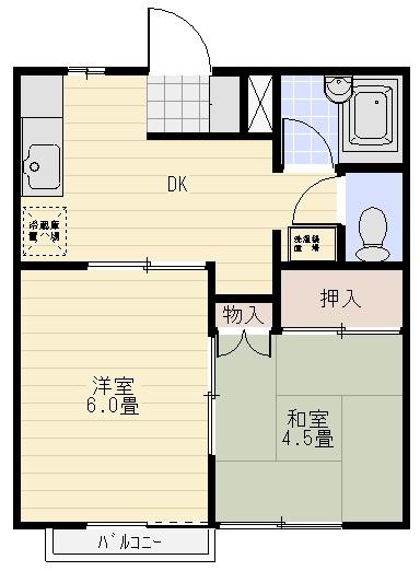ブルーハイツ(2DK/2階)の間取り写真