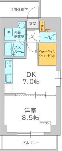 サンビルドI.S(1DK/2階)の間取り写真