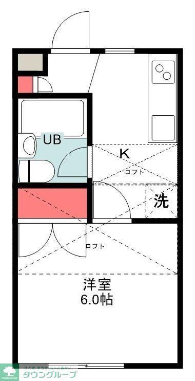 オークガーデン60A(ワンルーム/1階)の間取り写真