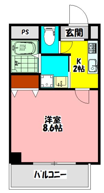 アヴェーレ早苗町(1K/5階)の間取り写真