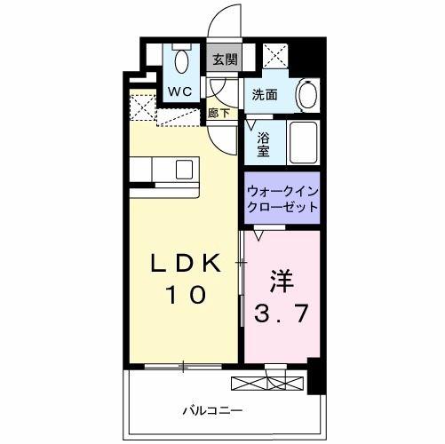 グランドクリーンヒット松田(1LDK/6階)の間取り写真