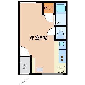 グリーンハイツA(ワンルーム/2階)の間取り写真