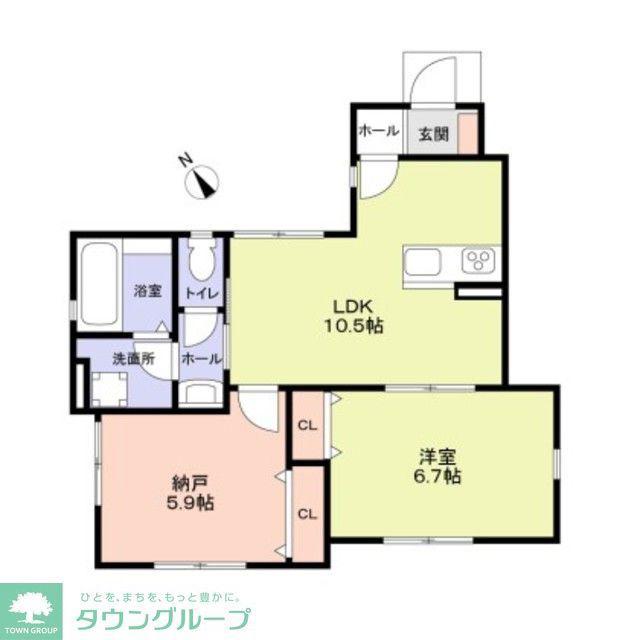 エクラス浜田山(1SLDK/1階)の間取り写真