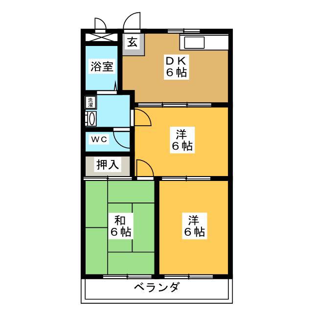 ホワイトミューズ(3DK/3階)の間取り写真