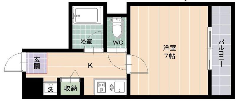 ベルエア(1K/3階)の間取り写真