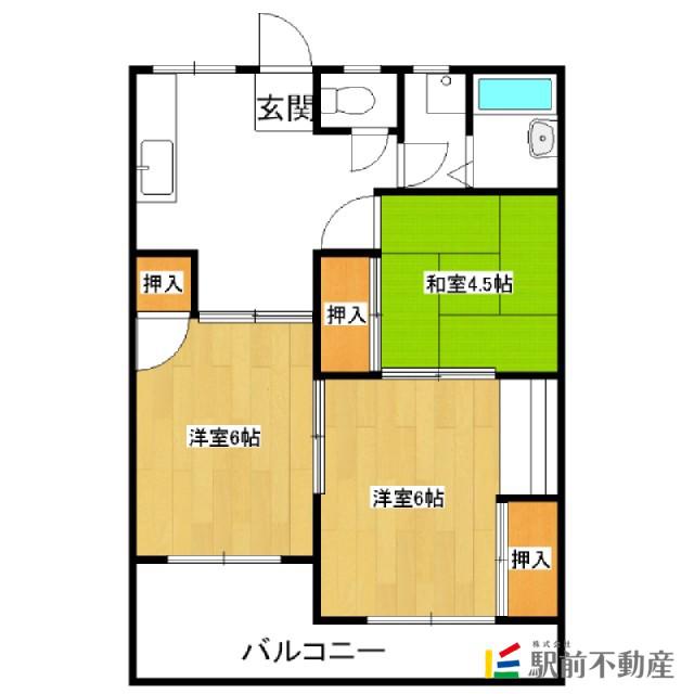 梅田ビル(3DK/3階)の間取り写真
