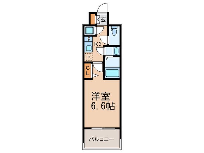 レジュールアッシュ中之島サウス(1K/7階)の間取り写真