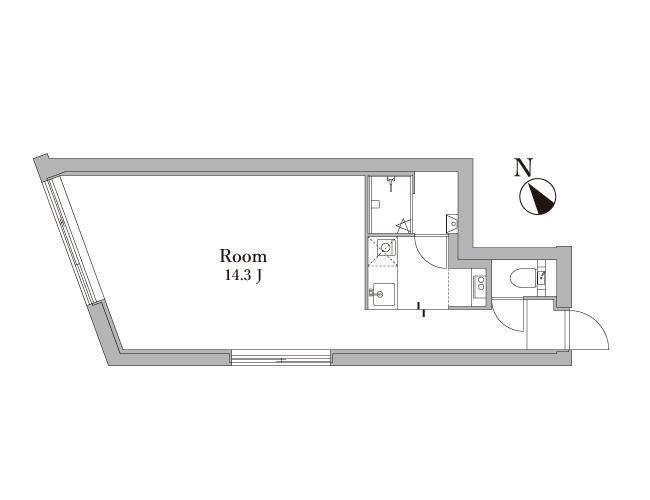 THE ROOM 井の頭公園(ワンルーム/2階)の間取り写真