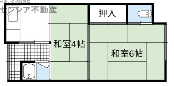 北村文化(2K/1階)の間取り写真