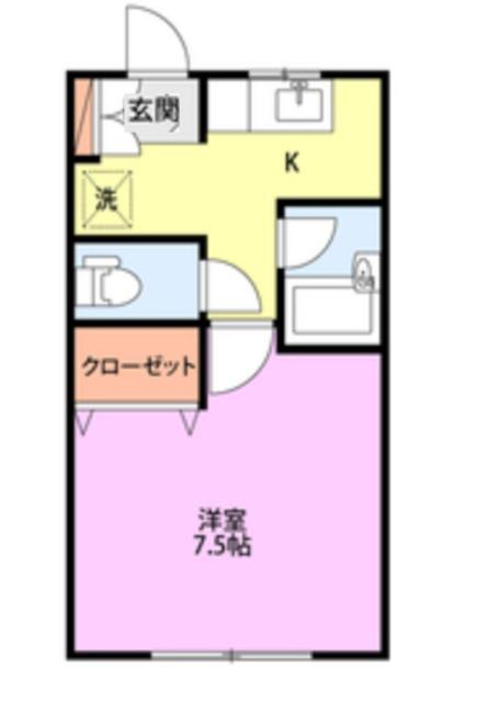 ハイムクローバーI(1K/1階)の間取り写真