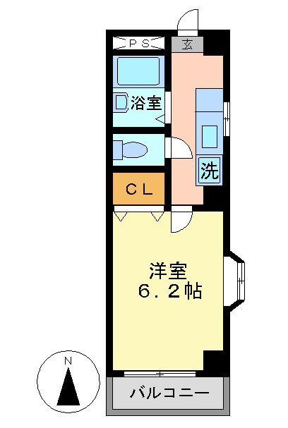 クレセントセピアル(1K/3階)の間取り写真