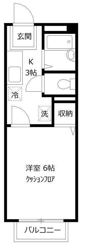 ベルストーン(1K/1階)の間取り写真