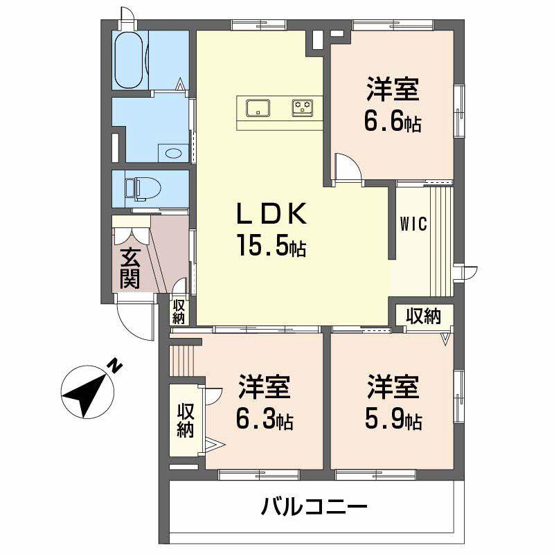 レッタヴィア(3LDK/3階)の間取り写真