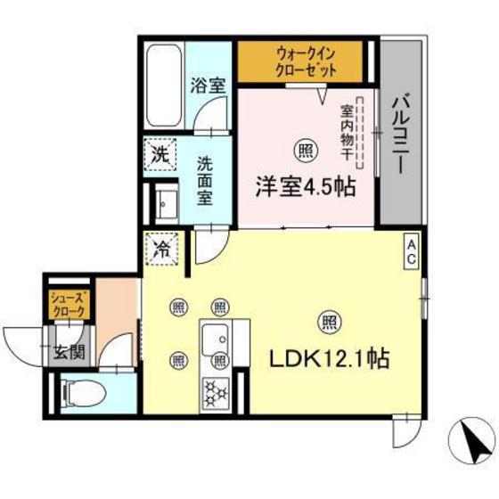 ルミエ西川口(1LDK/3階)の間取り写真