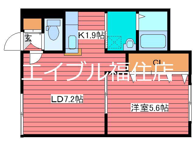 SOLEIL2・6(1LDK/2階)の間取り写真