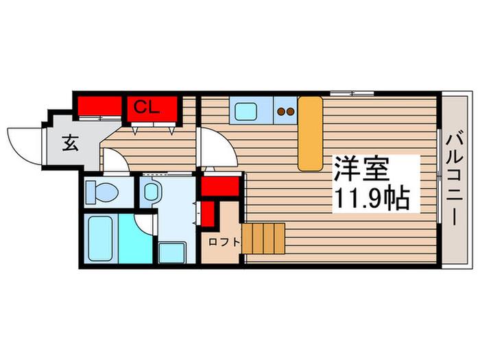 アーバンコンフォール市川妙典(ワンルーム/4階)の間取り写真