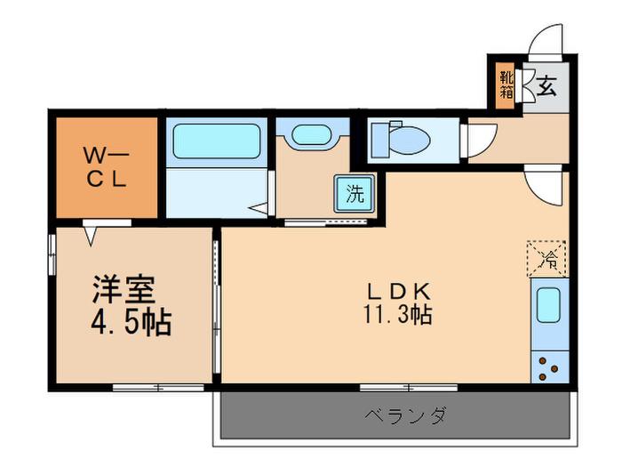 ローズパル(1LDK/1階)の間取り写真