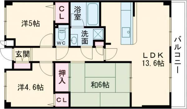 ボシュケ篠原(3LDK/1階)の間取り写真