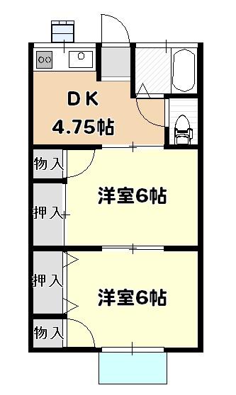 総和ハイツ5(2DK/2階)の間取り写真