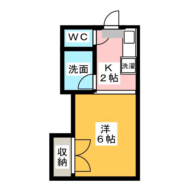 パラシオンN(1K/1階)の間取り写真