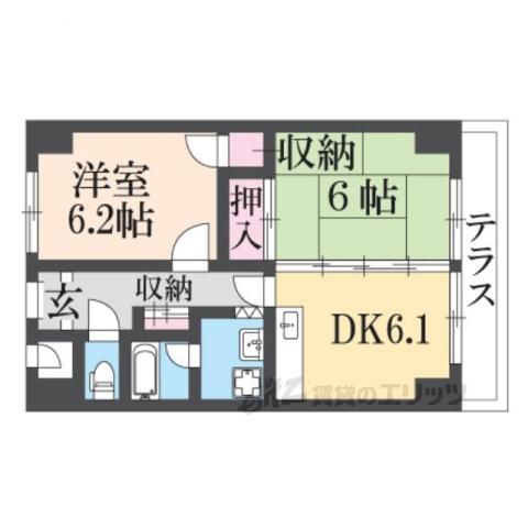 ビラデステ伊佐津(2DK/2階)の間取り写真