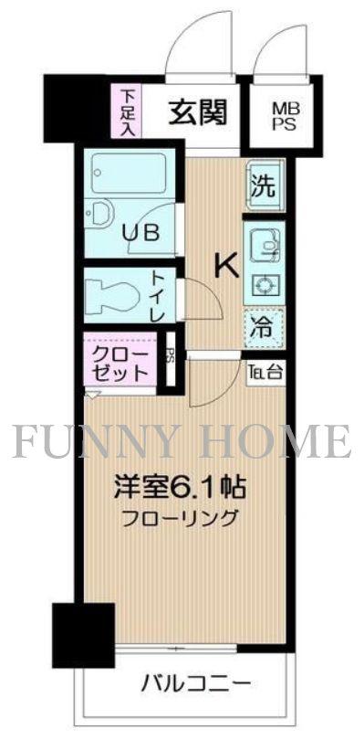 日神パレステージ三軒茶屋第2(1K/5階)の間取り写真