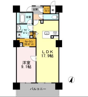 ロイヤルパークスERささしま サウス(1LDK/8階)の間取り写真