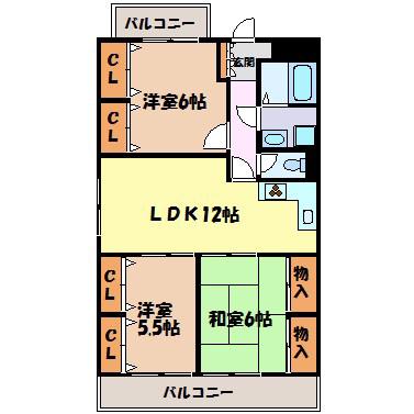 シティコーポ千代田(3LDK/8階)の間取り写真