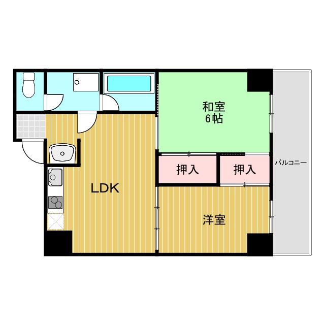 新大阪中央ハイツ(2LDK/4階)の間取り写真