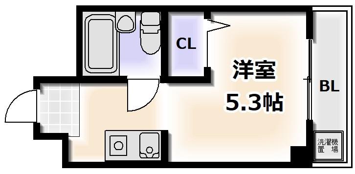 レナジア帝塚山(1K/5階)の間取り写真