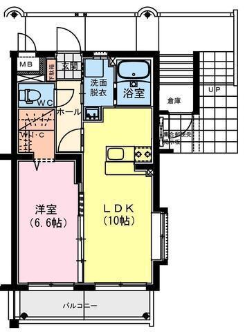 リシェス ジュン(1LDK/3階)の間取り写真
