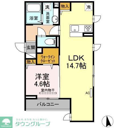 アンジュール中野(1LDK/3階)の間取り写真