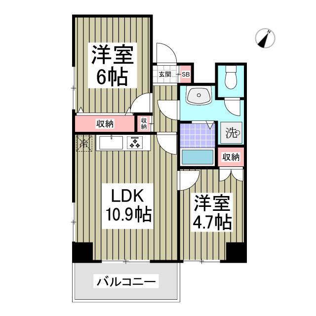 都電荒川線 三ノ輪橋駅 徒歩4分 11階建 築31年(2LDK/4階)の間取り写真