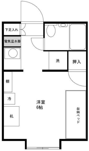 ハイムアペックス(ワンルーム/1階)の間取り写真