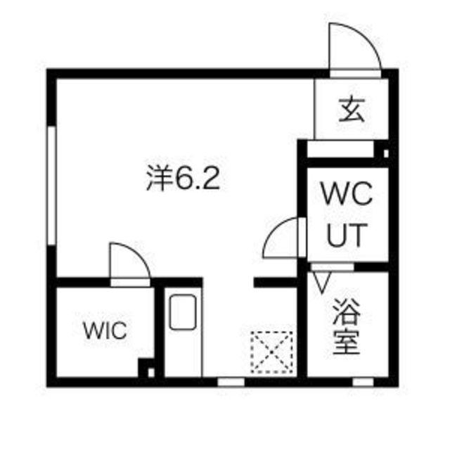 ガーデン弘明寺(ワンルーム/1階)の間取り写真