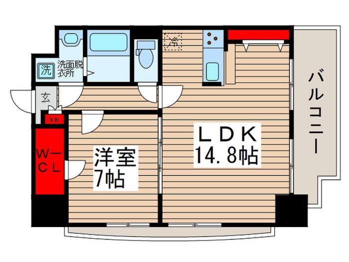 アールグレイスヒル(1LDK/6階)の間取り写真
