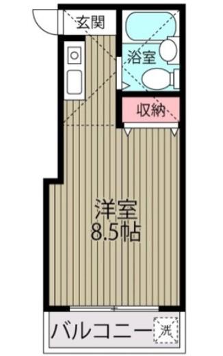 ローズアパート(ワンルーム/2階)の間取り写真